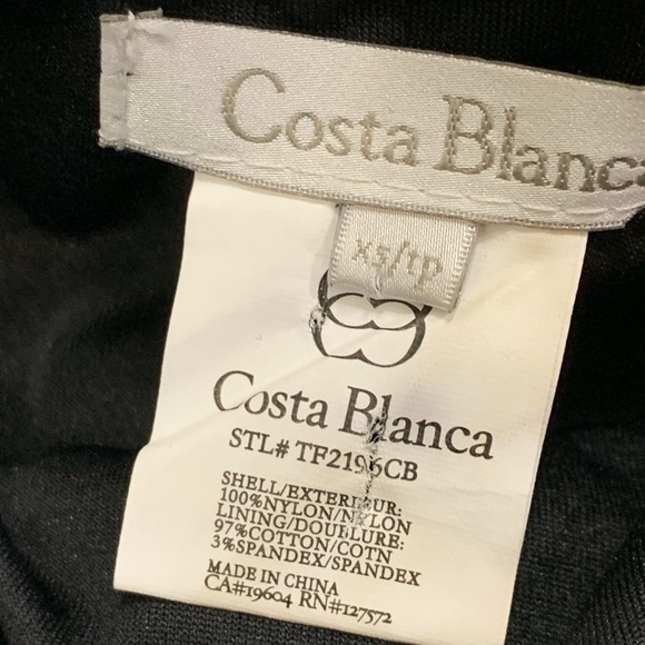 Costa Blanca Black & Ivory Lace Strapless Dress - Picture 6 of 8